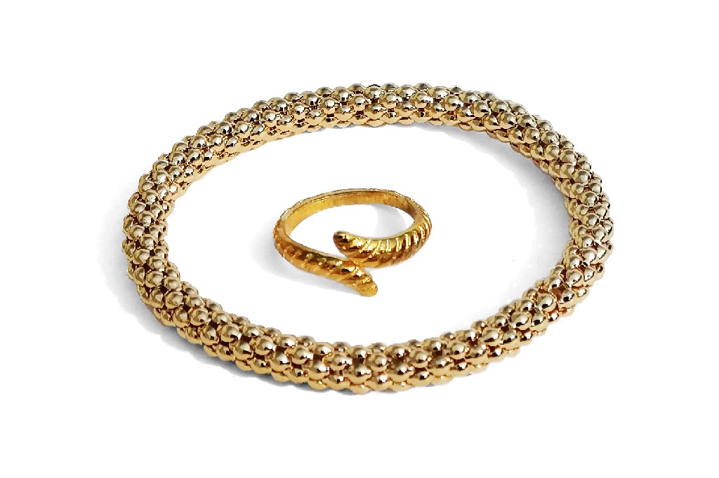Pulsera con Anillo Dorada Anillo con pulsera dorada